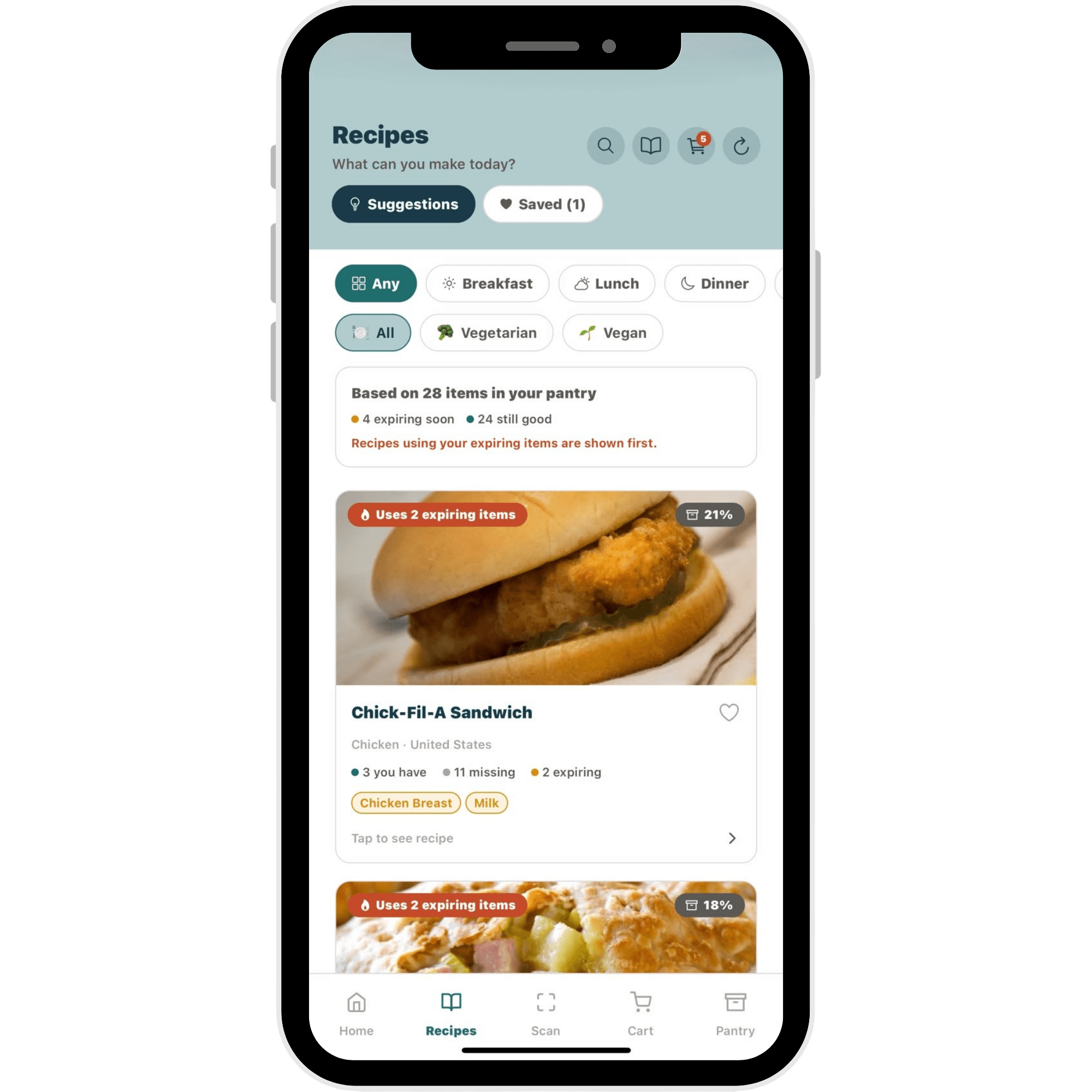 StillGood Recipes screen